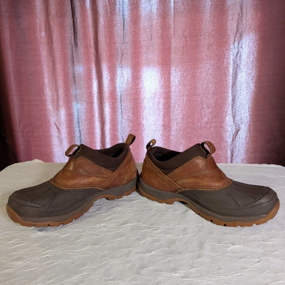 LL Bean Storm Chaser 5 Boots Mens Size 11.5M Slip On Waterproof WetIceTech Brown